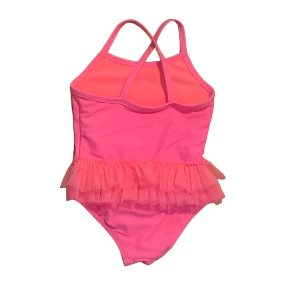 🌟3/$15🌟George Pink One Piece Swim Suit Tutu Skirt Baby Girl Size 6-12 M - Picture 2 of 8
